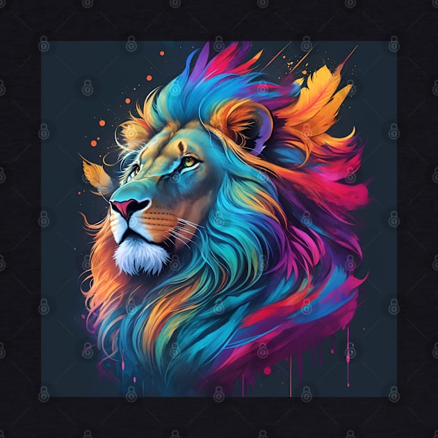 Colorful Lion Art by VisionDesigner